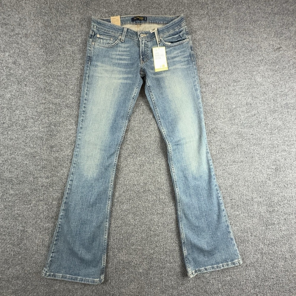 Y2K Levi's 524 Superlow Bootcut Jeans Juniors 7 Long Light Blue Low Rise Stretch